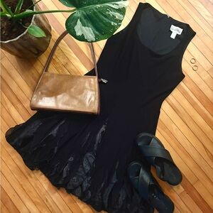 Joseph Ribkoff Vintage 90’s Black Mini Dress with Ruffles